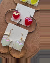 Load and play video in Gallery viewer, Handmade Heart Hoop Earrings
