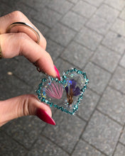 Load image into Gallery viewer, Handmade Resin Love Heart Green Blue Teal Keychain