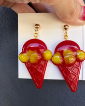 Load image into Gallery viewer, Handmade Resin Ice-cream Earrings Red Dangling Yum