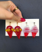 Load image into Gallery viewer, Handmade Resin Ice-cream Earrings Red Dangling Yum