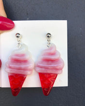 Load image into Gallery viewer, Handmade Resin Ice-cream Earrings Red Dangling Yum