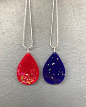Load image into Gallery viewer, Water Drop Resin Red/Blue Necklaces