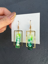 Load image into Gallery viewer, Green Gradient Bubble Wrap Handmade Resin Earrings