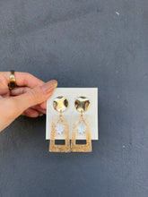 Load image into Gallery viewer, Gradient Champagne Colour Handmade Resin Earrings with Gold Flakes