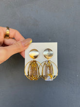 Load image into Gallery viewer, Multi-circle Hollow Out Gold Handmade Resin Earrings