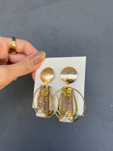Load image into Gallery viewer, Multi-circle Hollow Out Gold Handmade Resin Earrings