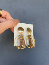 Load image into Gallery viewer, Multi-circle Hollow Out Gold Handmade Resin Earrings