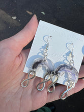 Load image into Gallery viewer, Ink Shading Handmade Resin Earrings with Dangling Silver Infinity Sign