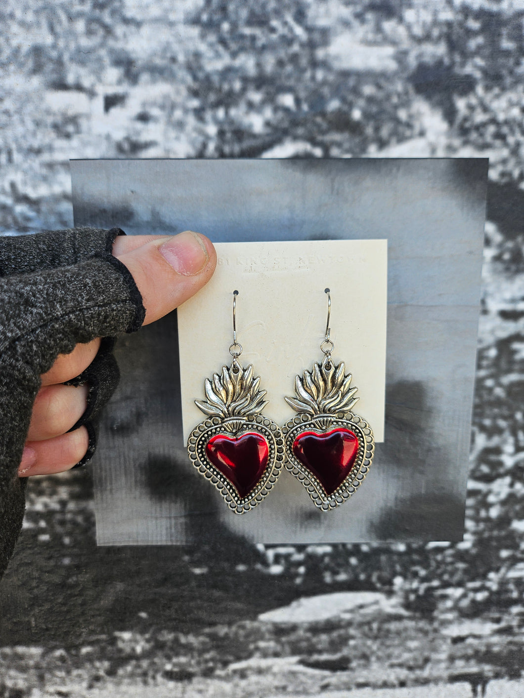 Handmade Sacred Heart Earrings