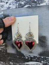 Load image into Gallery viewer, Handmade Sacred Heart Earrings
