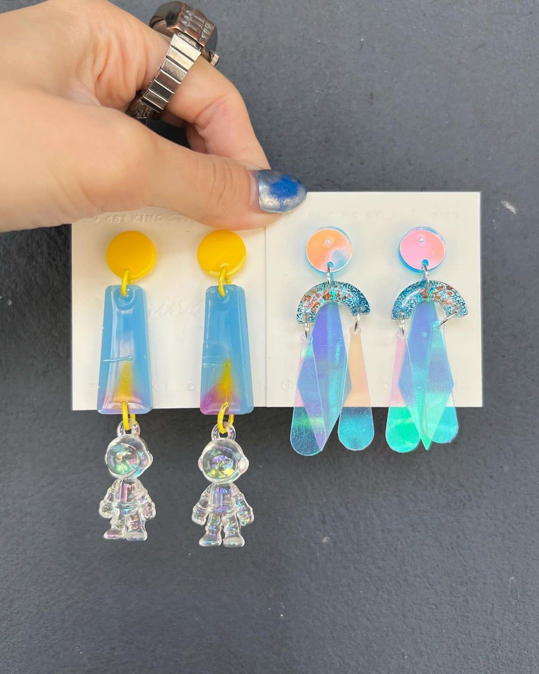 Handmade Resin Astronaut Earrings