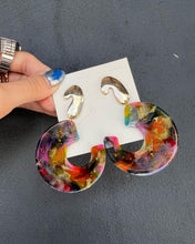 Load image into Gallery viewer, Handmade Rainbow Resin Earrings
