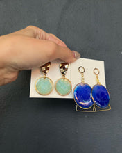 Load image into Gallery viewer, Handmade Blue Resin Earrings
