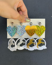 Load image into Gallery viewer, Handmade Unicorn Heart Earrings
