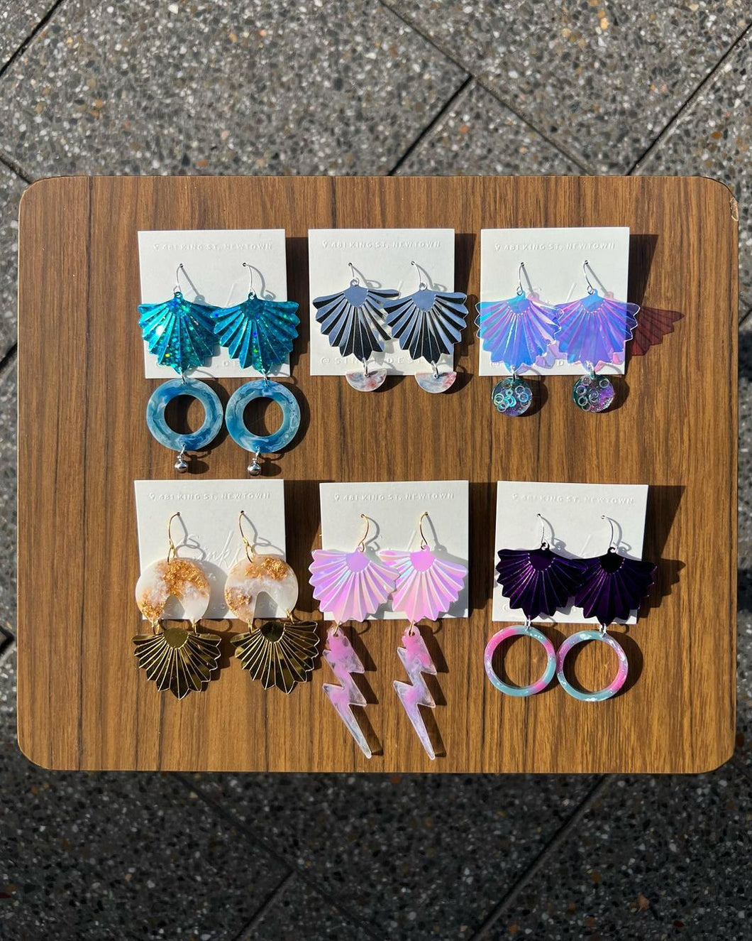 Handmade Bling Fan Earrings