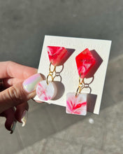 Load image into Gallery viewer, Handmade Red Resin Earrings
