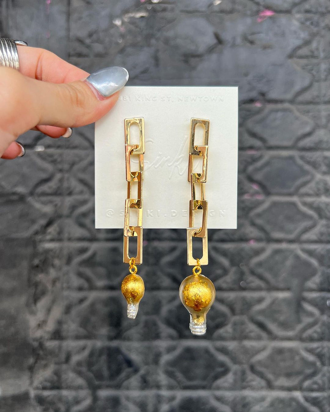 Handmade Resin Lightbulb Earrings