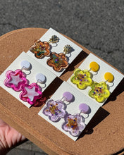 Load image into Gallery viewer, Handmade Colour Frame Resin Earrings
