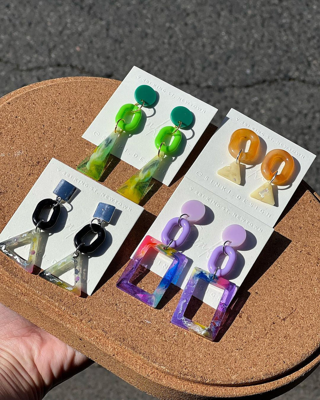 Handmade Colourful Shape Resin Earrings