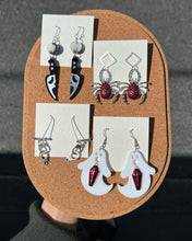 Load image into Gallery viewer, Handmade Spooky Knife Ghost Spider Earrings
