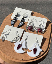 Load image into Gallery viewer, Handmade Spooky Knife Ghost Spider Earrings
