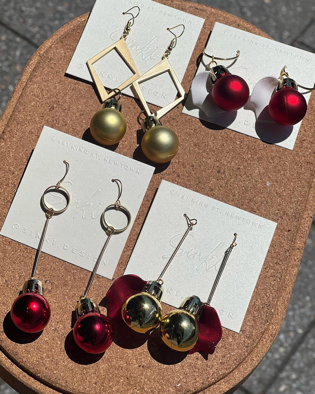 Handmade Christmas Bauble Earrings