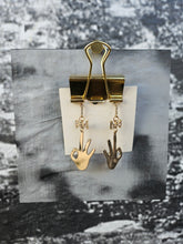 Load image into Gallery viewer, Handmade Gold Okay Hand Earrings
