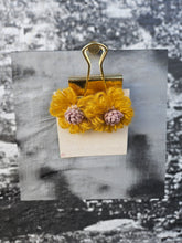 Load image into Gallery viewer, Handmade Yellow Wool Flower Stud Earrings
