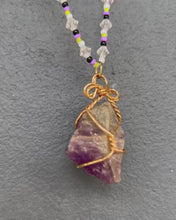 Load and play video in Gallery viewer, Handmade Beaded Necklace with Real Amethyst
