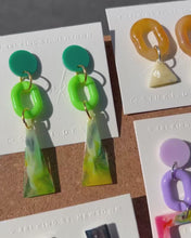 Load and play video in Gallery viewer, Handmade Colourful Shape Resin Earrings
