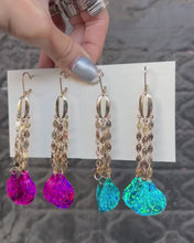 Load and play video in Gallery viewer, Handmade Chain Shell Bling Earrings
