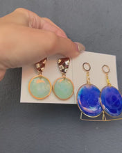 Load and play video in Gallery viewer, Handmade Blue Resin Earrings
