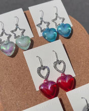 Load and play video in Gallery viewer, Handmade Bling Heart Star Earrings
