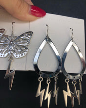 Load image into Gallery viewer, Silver Butterfly/ Water Drop Earrings
