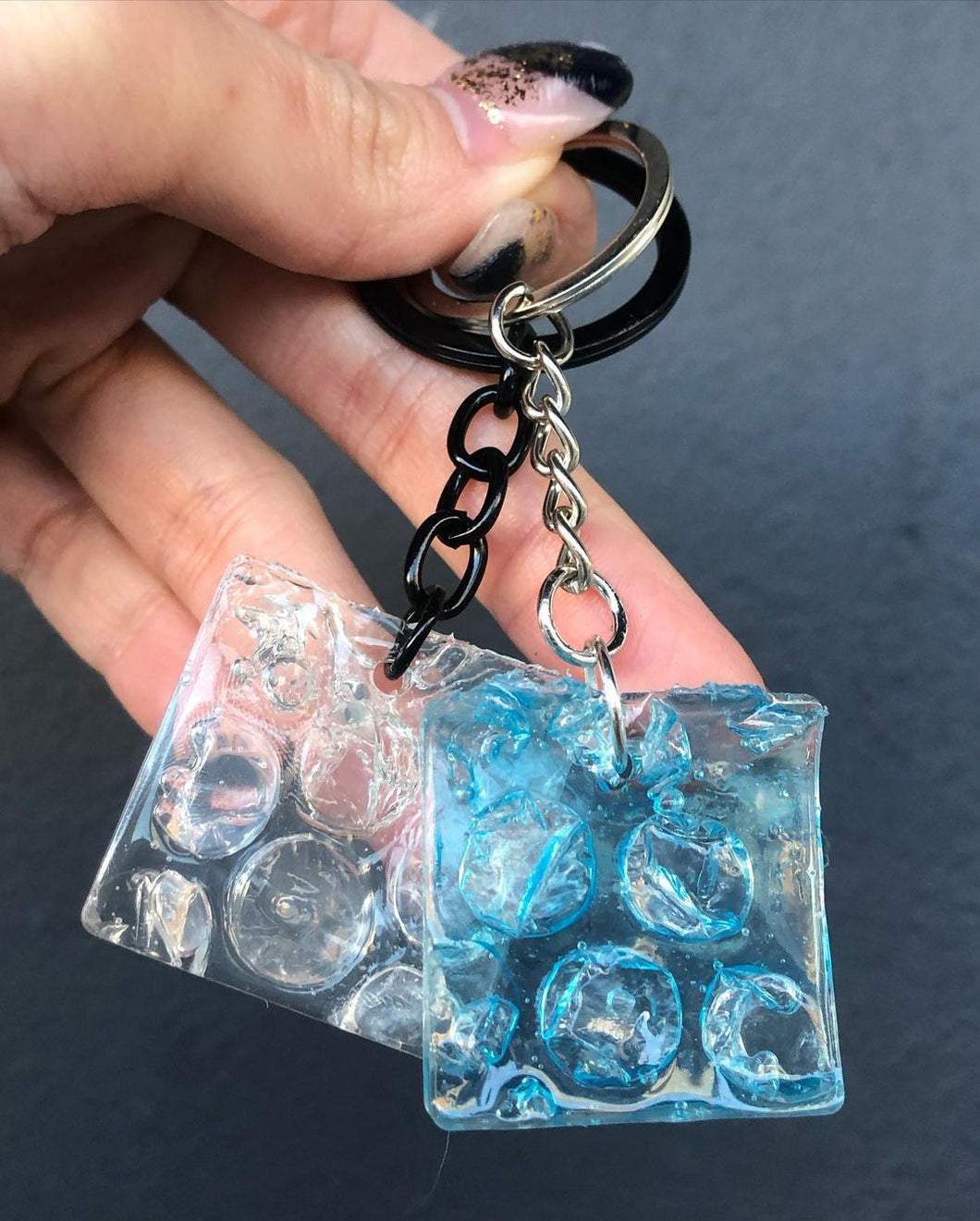 Handmade Bubblewrap Resin Keychain