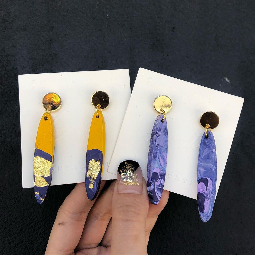 Acrylic Paint on Wood Earrings