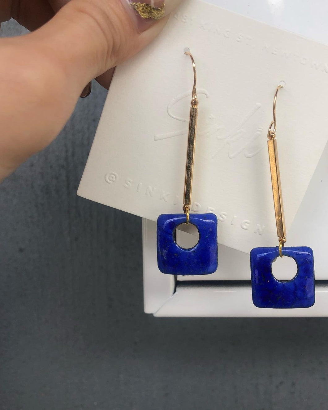 Handmade Resin on Brass Earrings