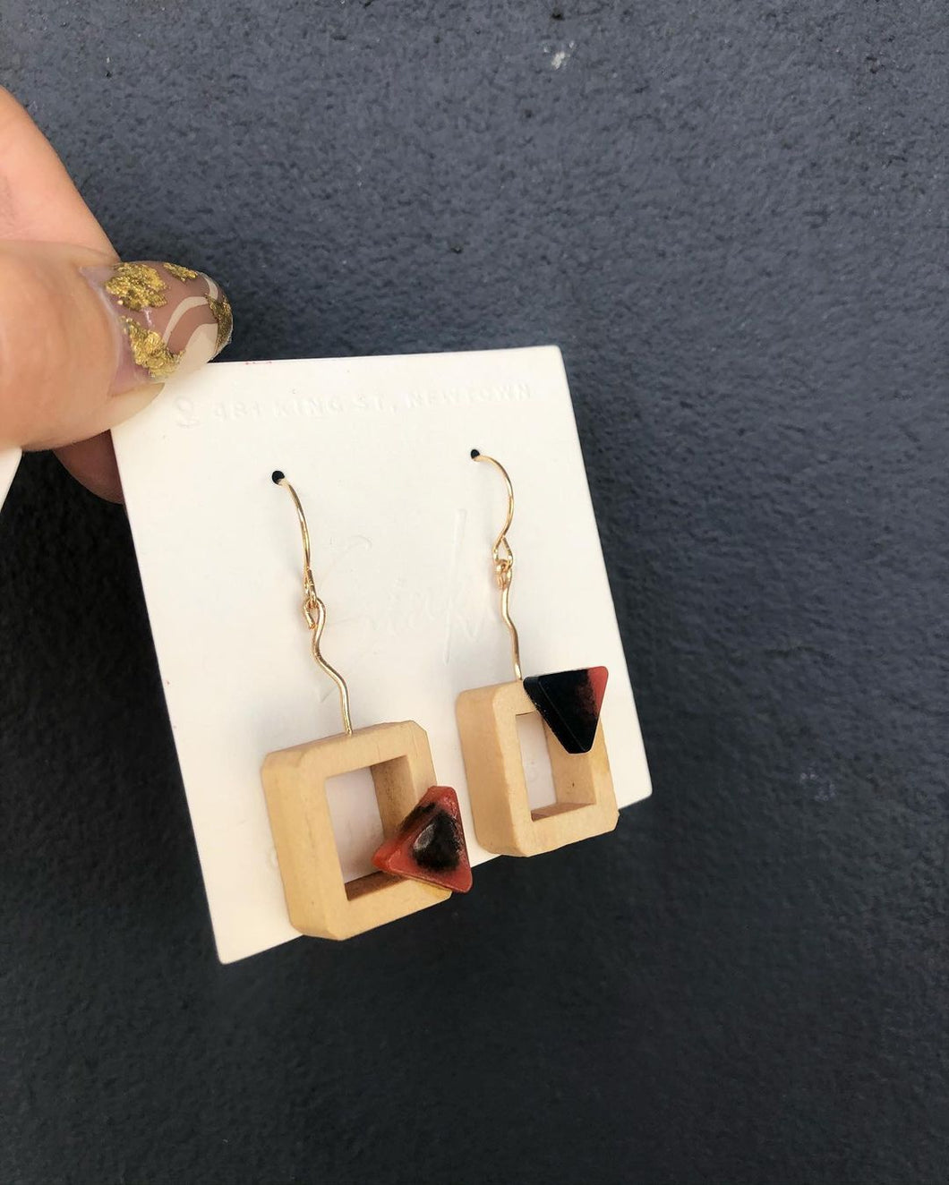 Handmade Resin on Wood Earrings