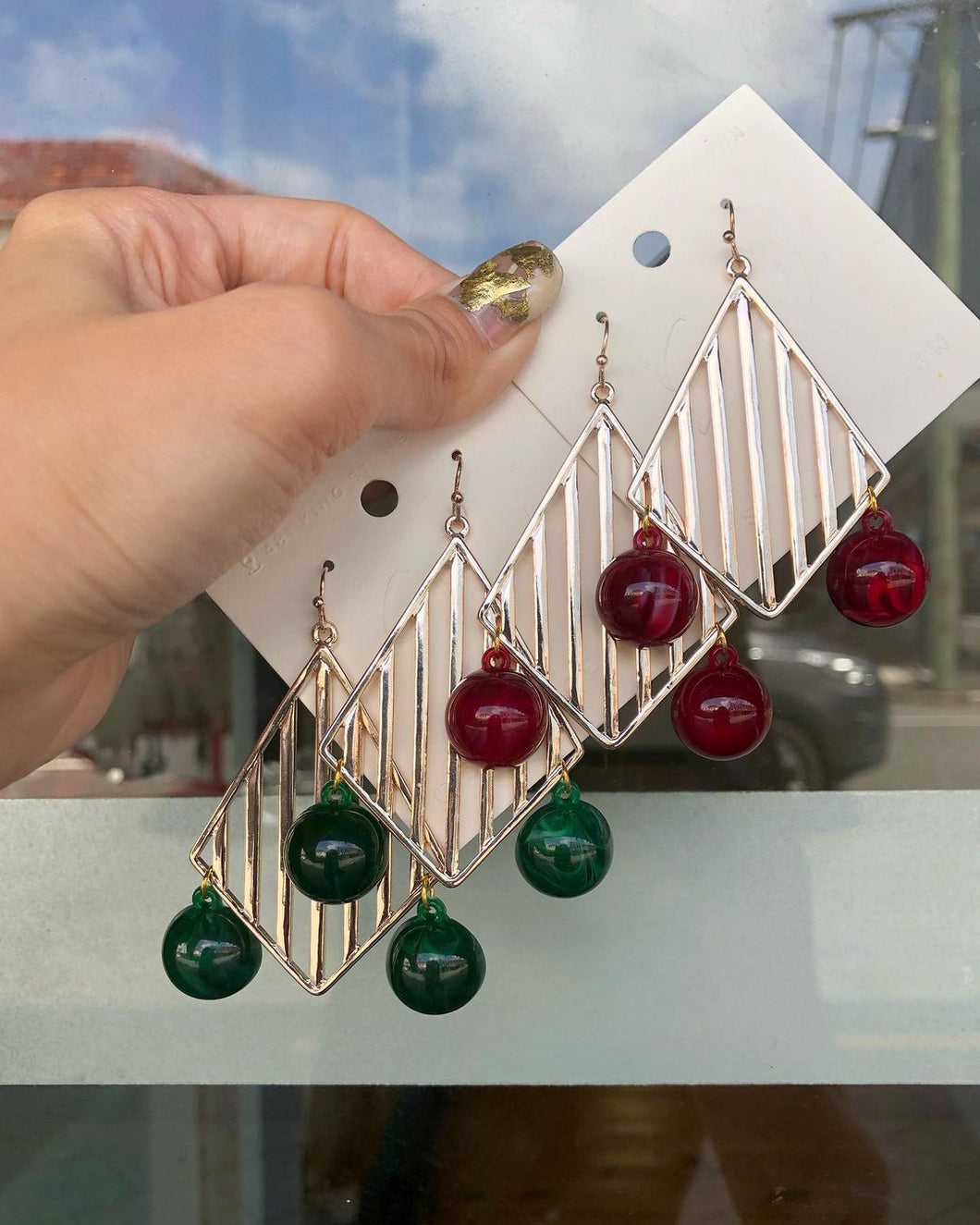 Geometric Dangling Earrings