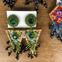 Load image into Gallery viewer, Folk style handmade bamboo clip-on earrings
