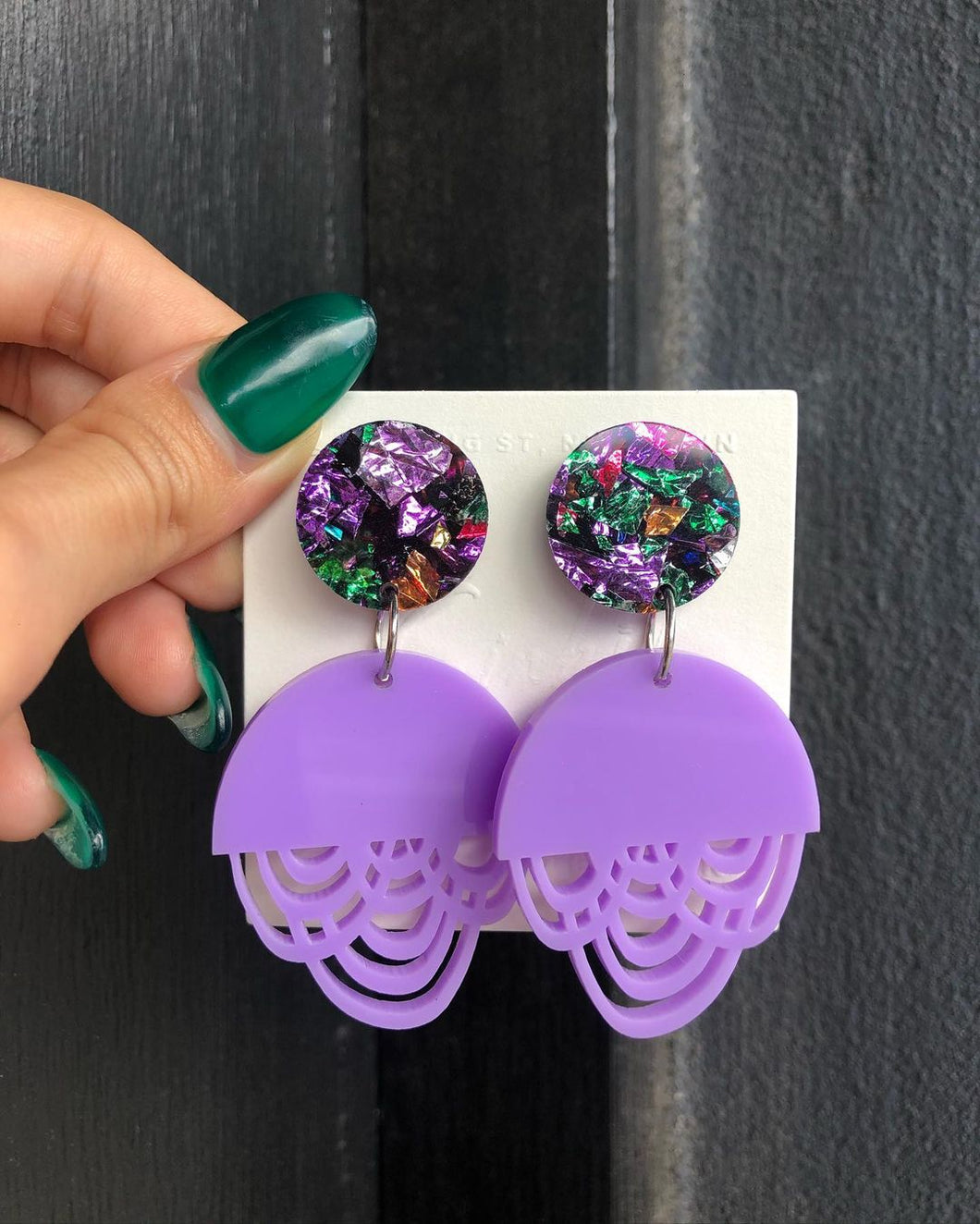 Purple glitter Earrings