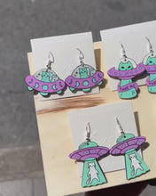 Load and play video in Gallery viewer, Handmade Alien Cat Earrings
