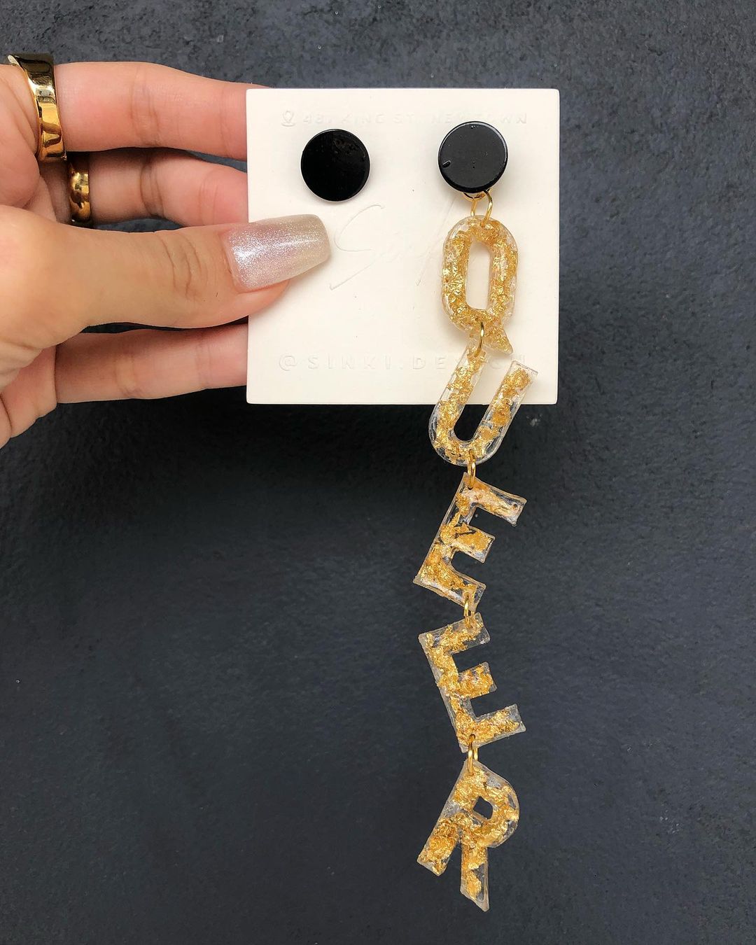 Chanel dangle hot sale letter earrings