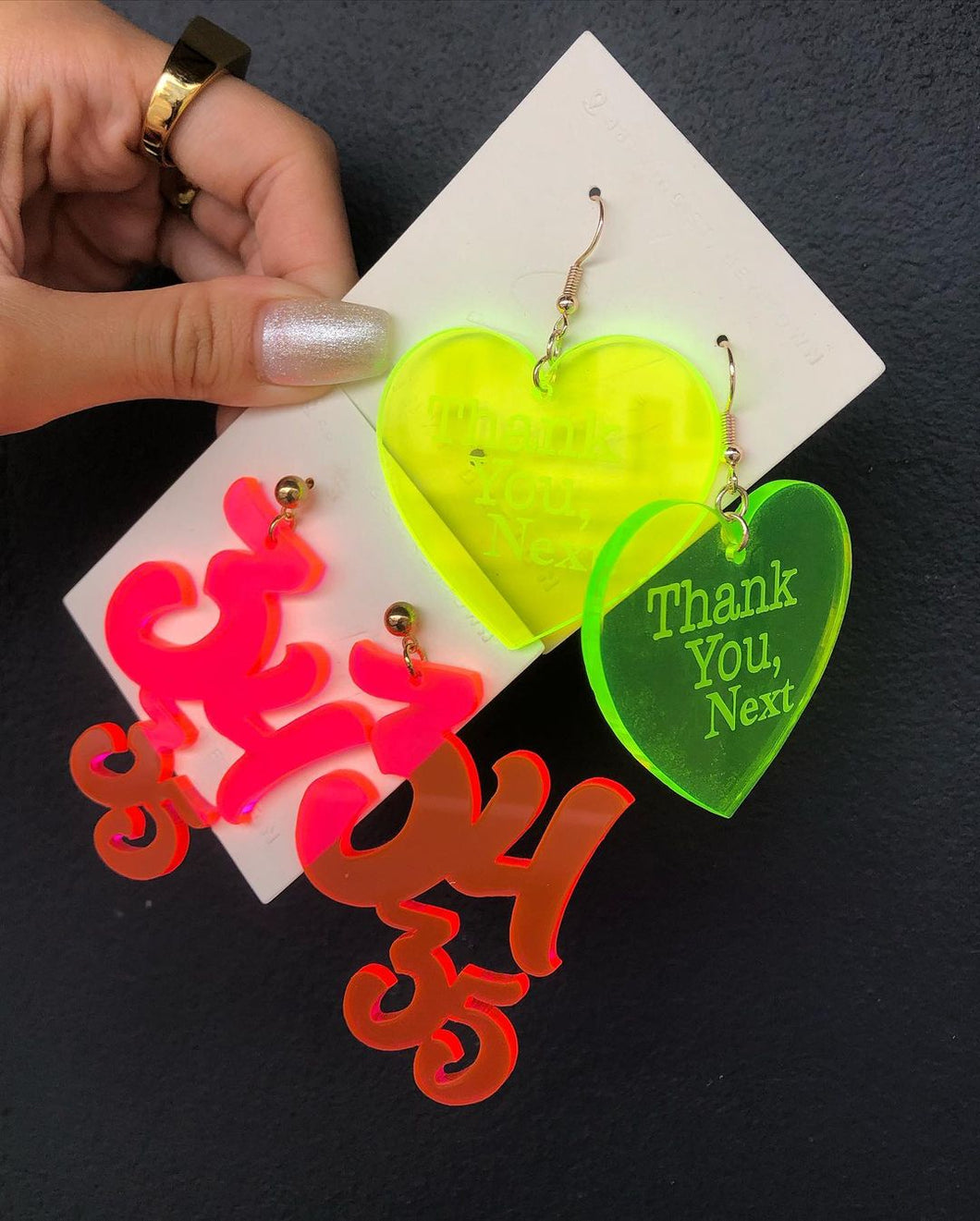 Ariana Grande fan, 34 35 Thank you next Earrings