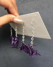 Load image into Gallery viewer, Origami with Resin Coating Earrings Purple
