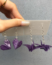 Load image into Gallery viewer, Origami with Resin Coating Earrings Purple
