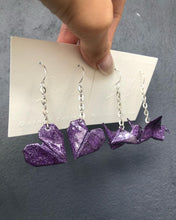 Load image into Gallery viewer, Origami with Resin Coating Earrings Purple
