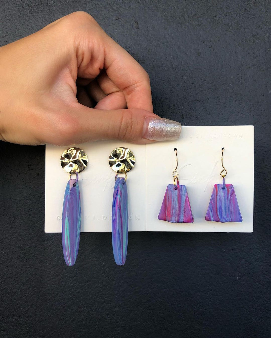 Acrylic Paint on wood earrings