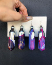 Load image into Gallery viewer, Nang Earrings with acrylic paint cream charger
