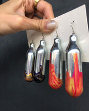 Load image into Gallery viewer, Nang Earrings with acrylic paint cream charger
